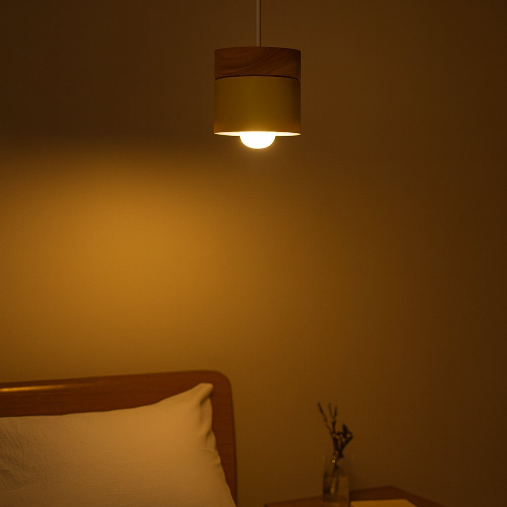 Nordic Metal and Wood Cylinder Pendant Light | Melisse