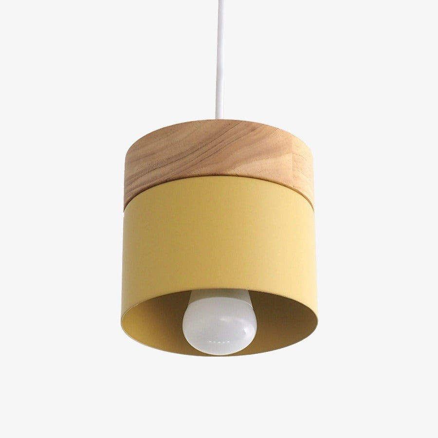 Nordic Metal and Wood Cylinder Pendant Light | Melisse