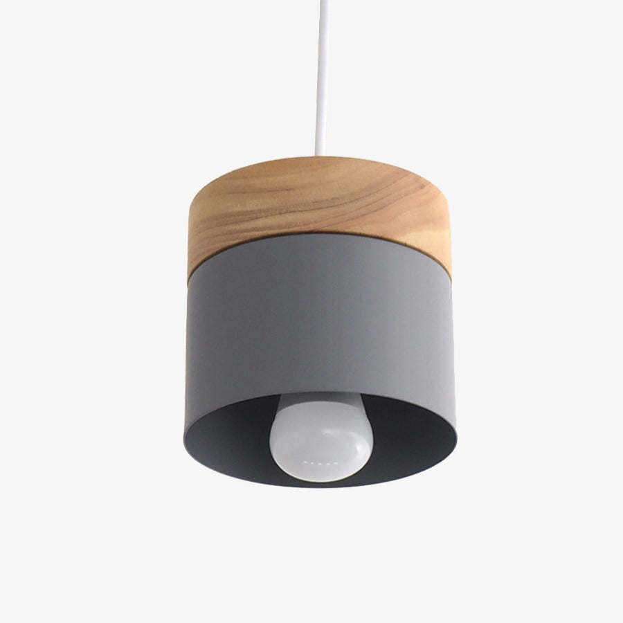 Nordic Metal and Wood Cylinder Pendant Light | Melisse