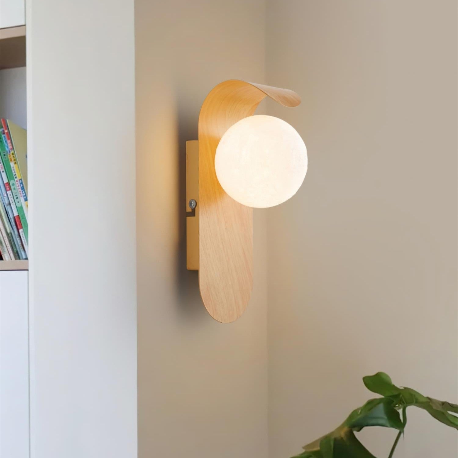 Nordic Minimalist Iron and Wood Accent LED Wall Light | Sarvian