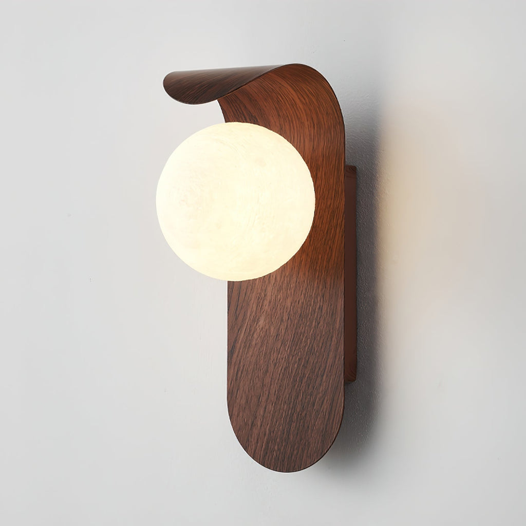 Nordic Minimalist Iron and Wood Accent LED Wall Light | Sarvian