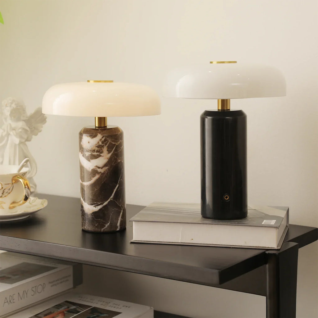 Nordic Portable LED Table Lamp with Marble Base | Nadoma