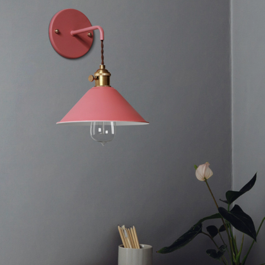 Nordic Retro Wall Light with Flared Glass Shade | Glasora
