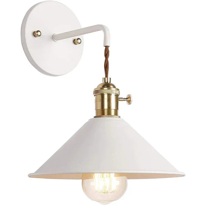 Nordic Retro Wall Light with Flared Glass Shade | Glasora