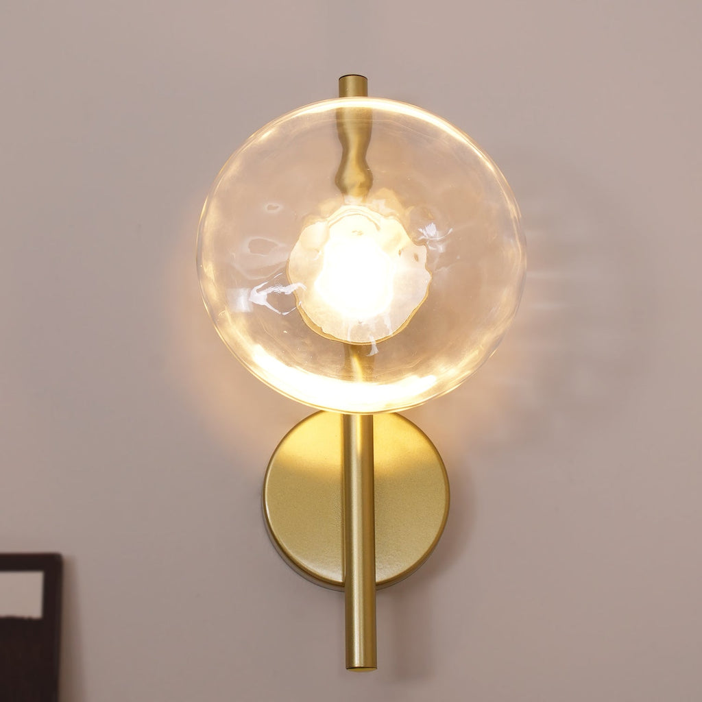 Nordic Round Glass Wall Light with Soft LED Glow | Glanova