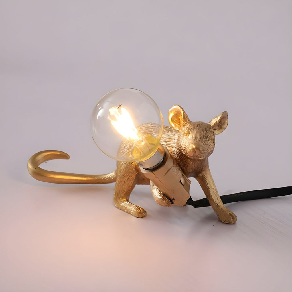 Nordic Style Gold Resin Mouse Table Lamp | Rattate
