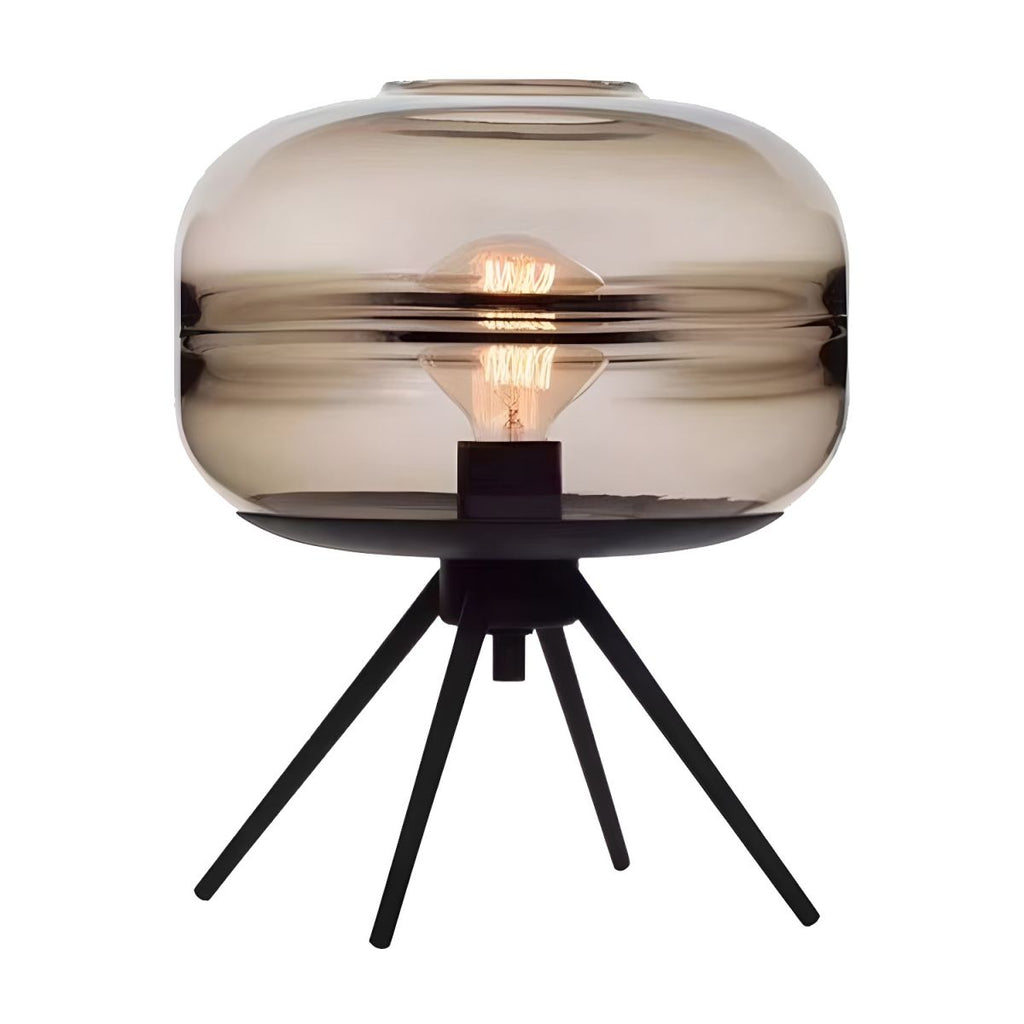 Nordic Table Lamp with Cognac Glass Shade | Zomila
