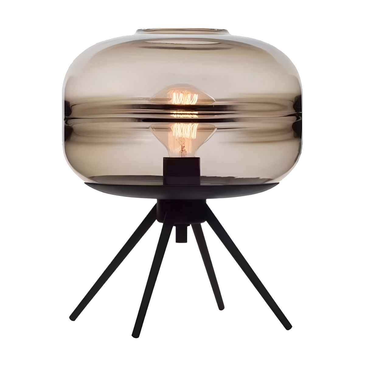 Nordic Table Lamp with Cognac Glass Shade | Zomila