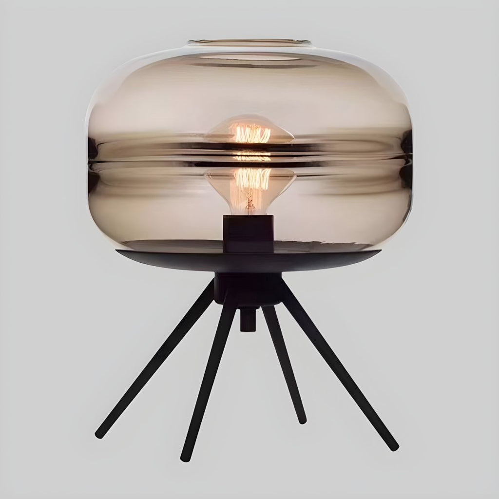 Nordic Table Lamp with Cognac Glass Shade | Zomila