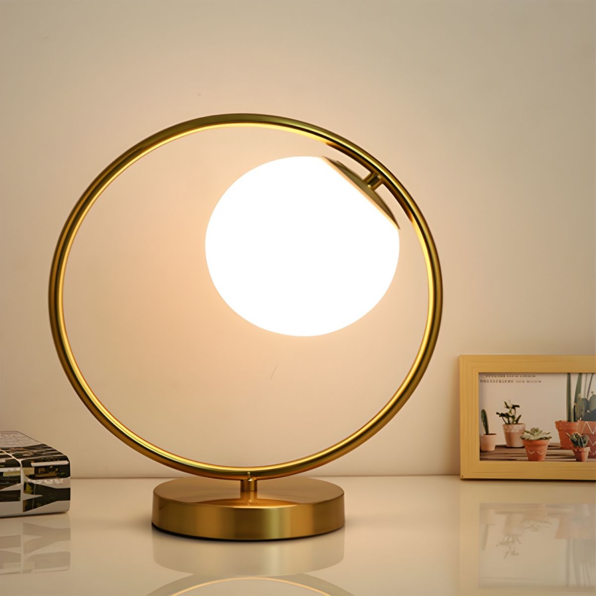 Nordic Table Lamp with Globe Shade Minimalist Style | Luvanta