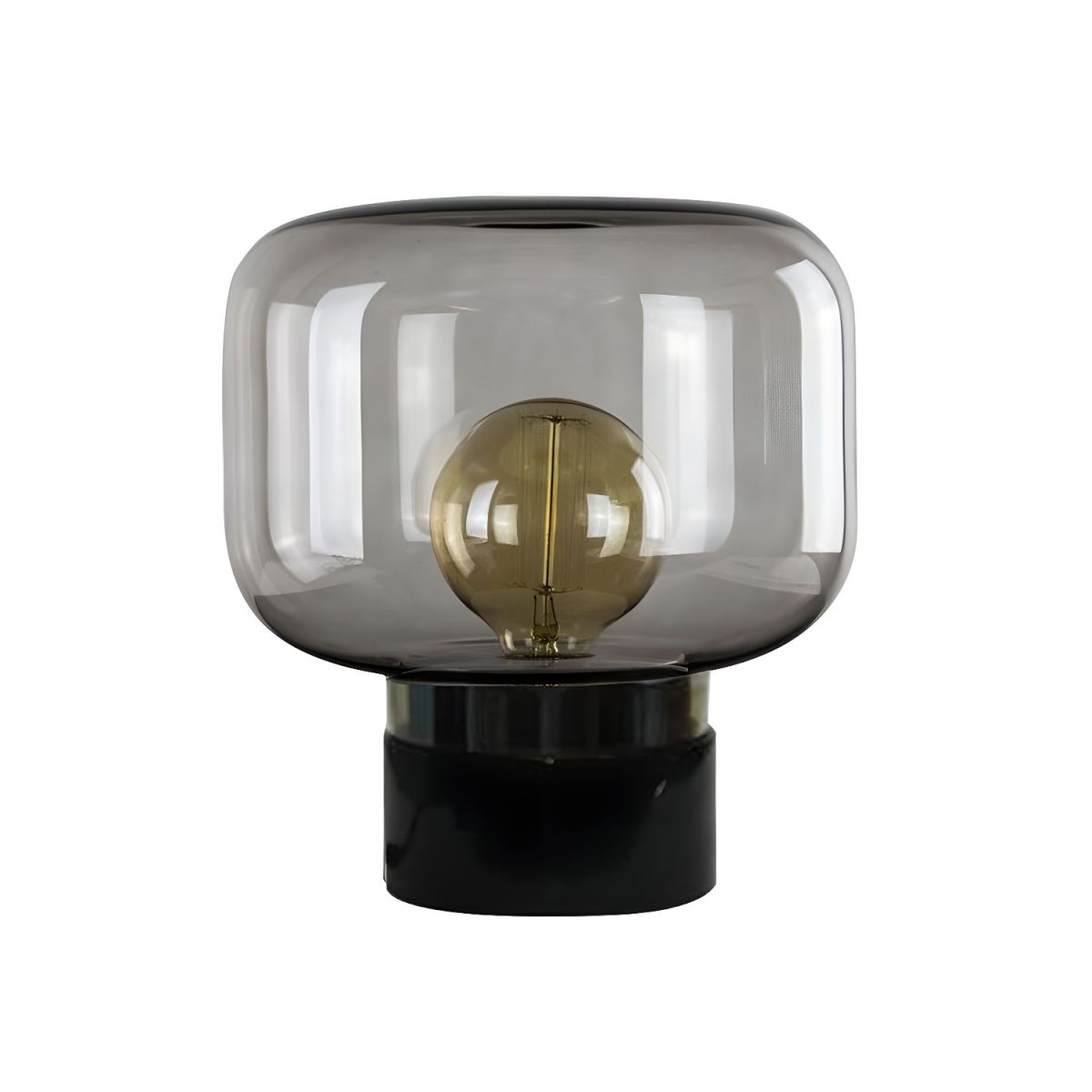 Nordic Table Lamp with Smoked Glass Drum | Pulnora