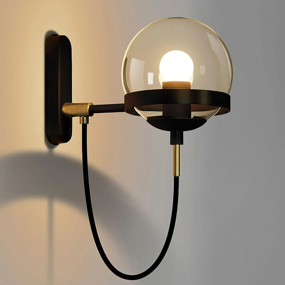 Nordic Vintage Glass Globe Wall Light Fixture Lamp | Helvino