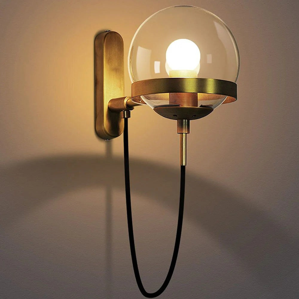 Nordic Vintage Glass Globe Wall Light Fixture Lamp | Helvino