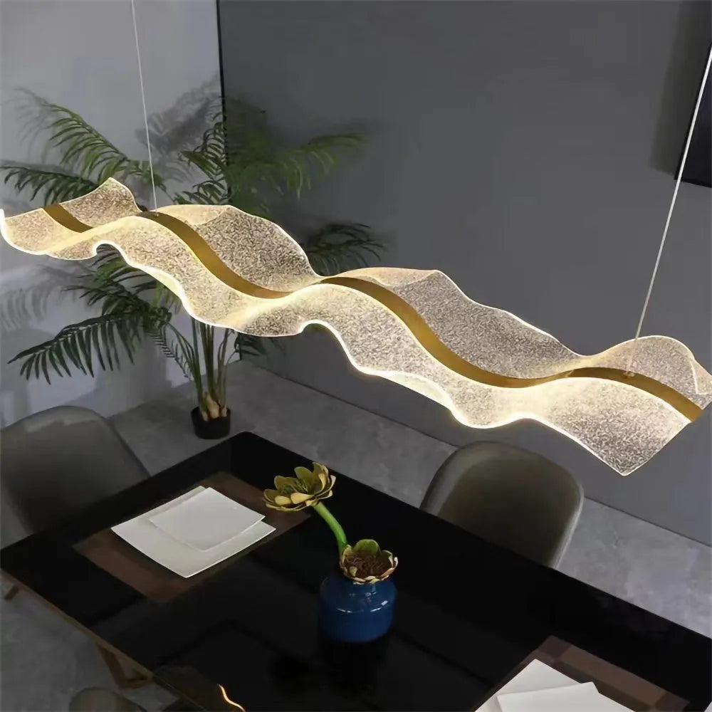 Nordic Wavy LED Pendant Light for Kitchen and Workspace | Renlora
