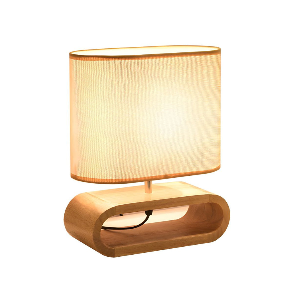 Nordic Wood Base Table Lamp with Fabric Shade | Lumirae
