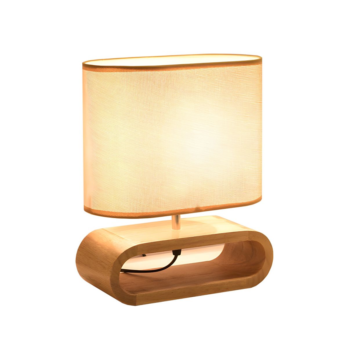 Nordic Wood Base Table Lamp with Fabric Shade | Lumirae