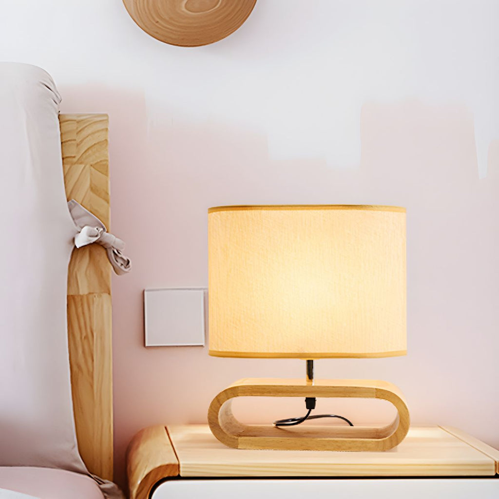 Nordic Wood Base Table Lamp with Fabric Shade | Lumirae