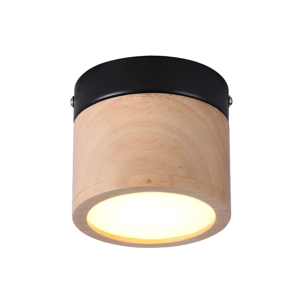 Nordic Wood Shade Flush Ceiling Light Fixture | Auriva