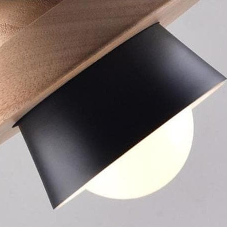 Nordic Wood and Metal LED Pendant Light Fixture | Lurenta