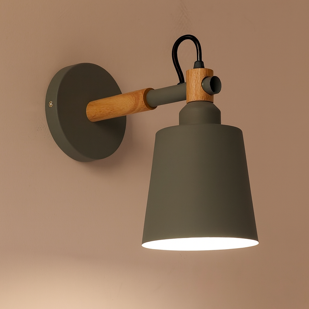 Nordic Wood and Metal Wall Light for Home Use | Lumnora