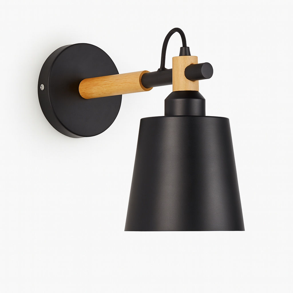Nordic Wood and Metal Wall Light for Home Use | Lumnora