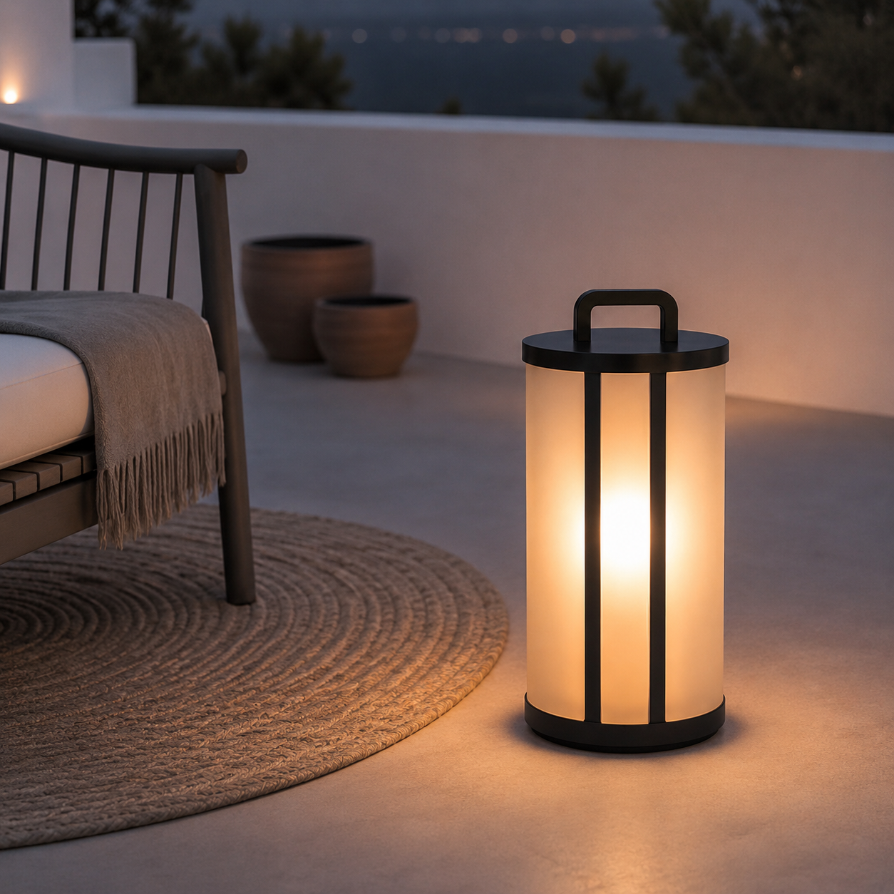Outdoor Acrylic LED Pillar Lantern Light Modern Design | Ravion