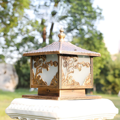 Aluminium Cube Pillar Light - Outdoor Garden Patio Bollard