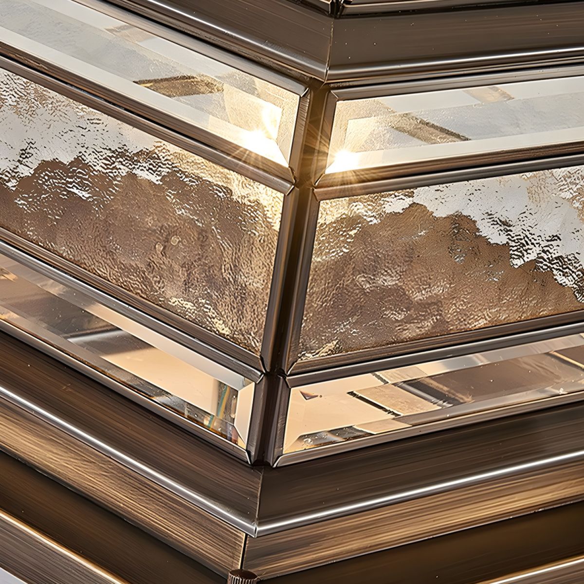 Outdoor Brass Square Light with Glass Shade Nordic Style | Gorlena