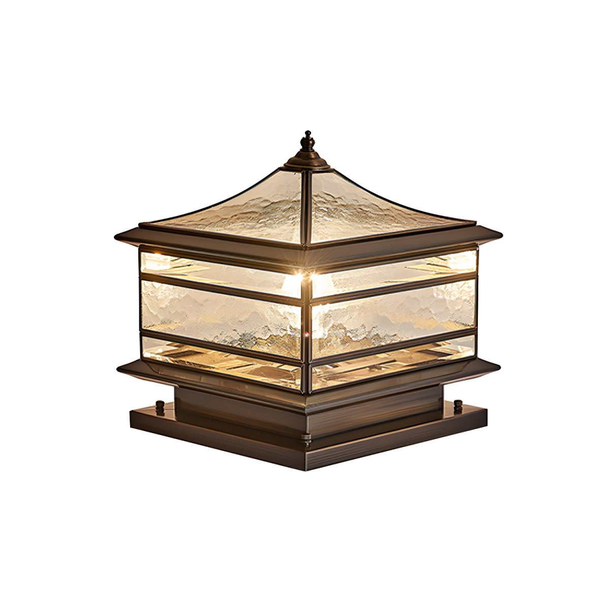 Outdoor Brass Square Light with Glass Shade Nordic Style | Gorlena