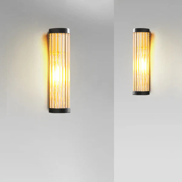 Outdoor Metal Glass Wall Light Warm LED Exterior | Telqor