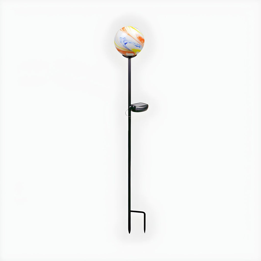 Outdoor Solar Glass Ground Stake Light White Orange | Quenico