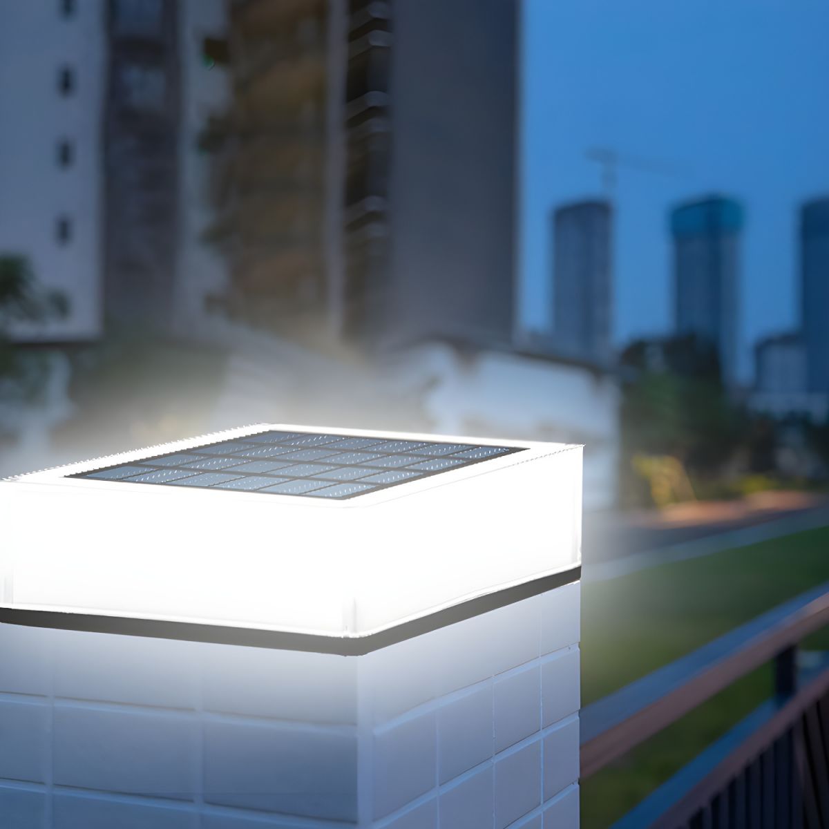 Outdoor Solar LED Square Garden Pillar Light | Jelnico