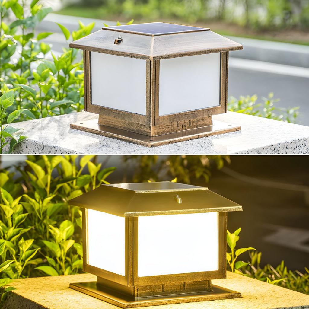 Outdoor Vintage Post Light with Frosted Shade | Arveta