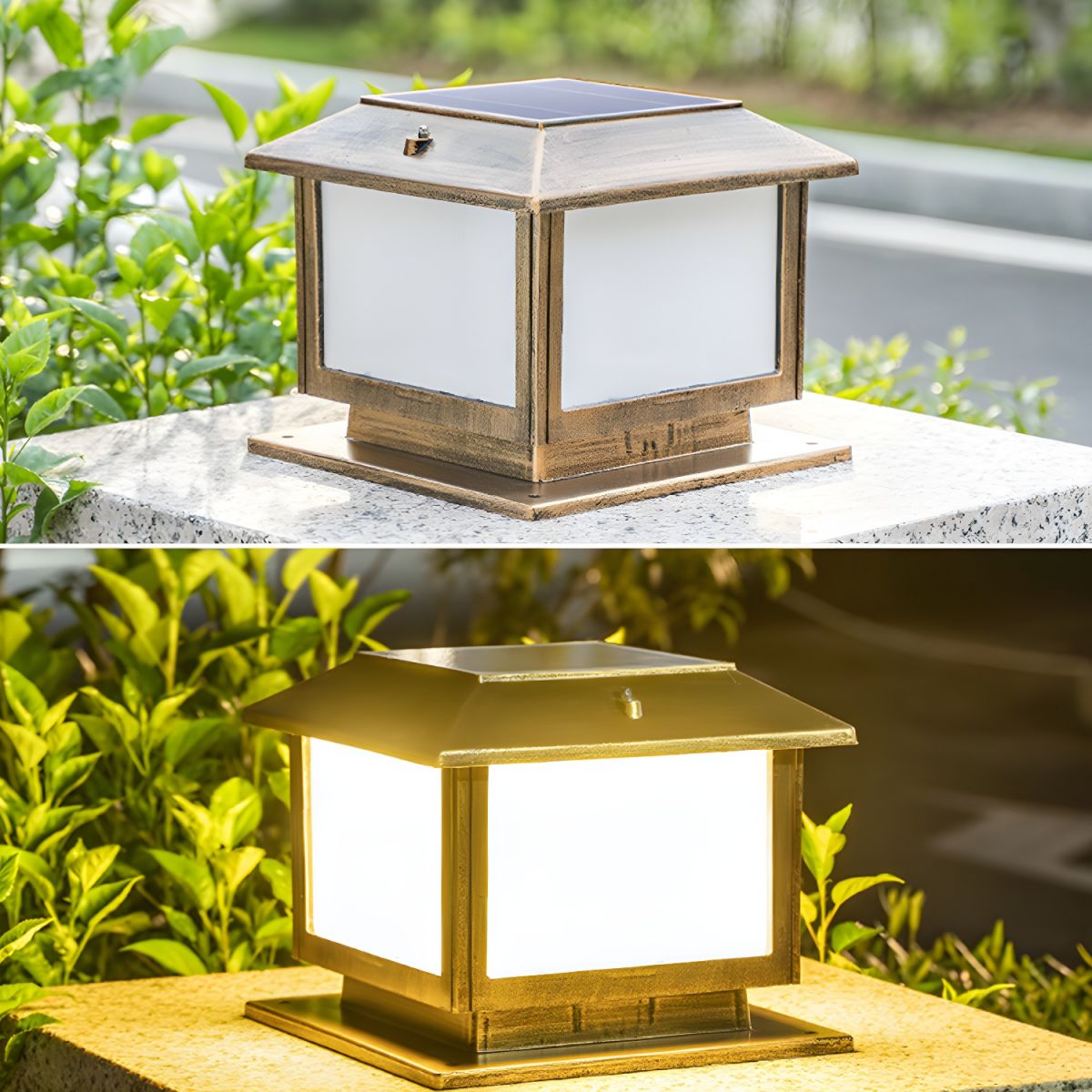 Outdoor Vintage Post Light with Frosted Shade | Arveta