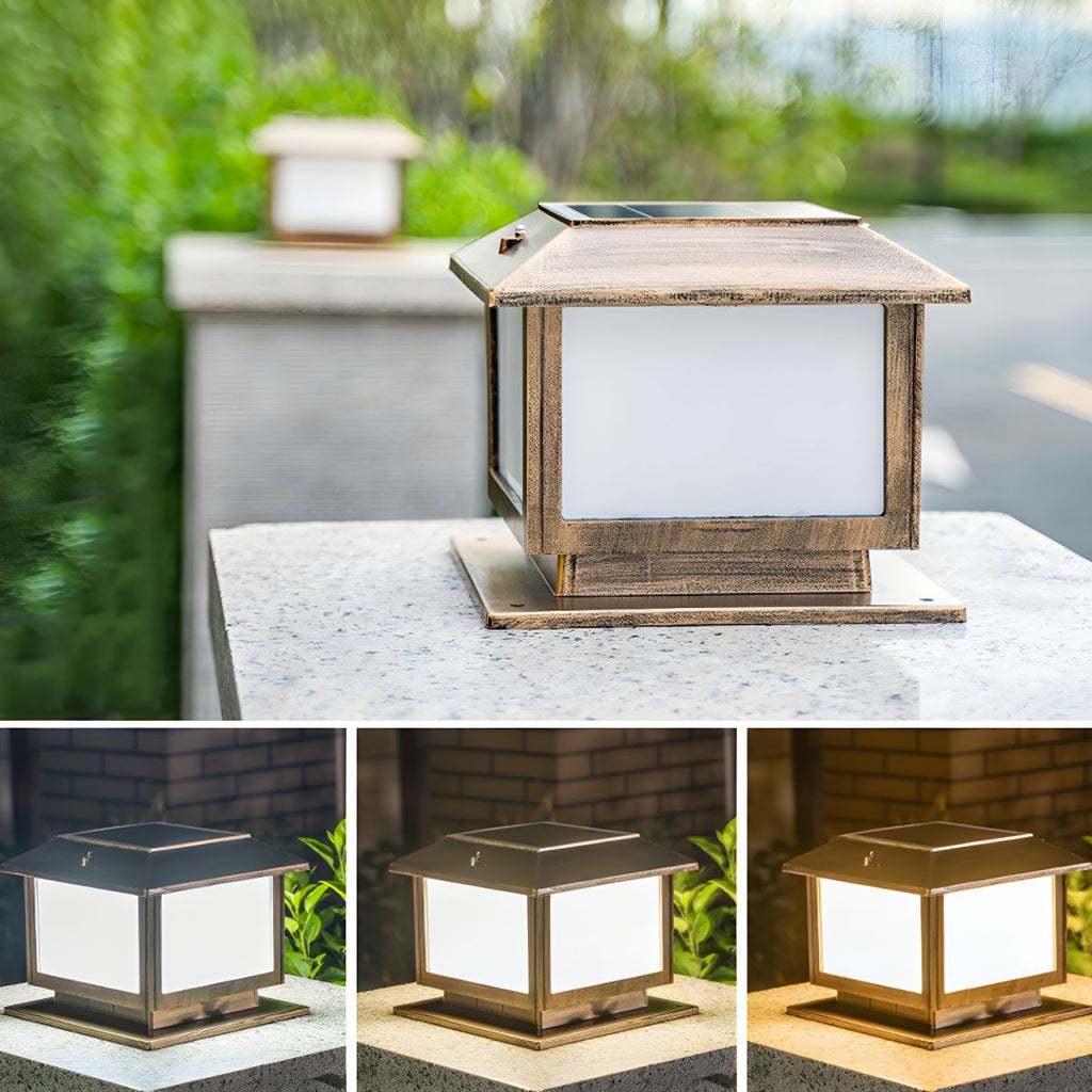 Outdoor Vintage Post Light with Frosted Shade | Arveta