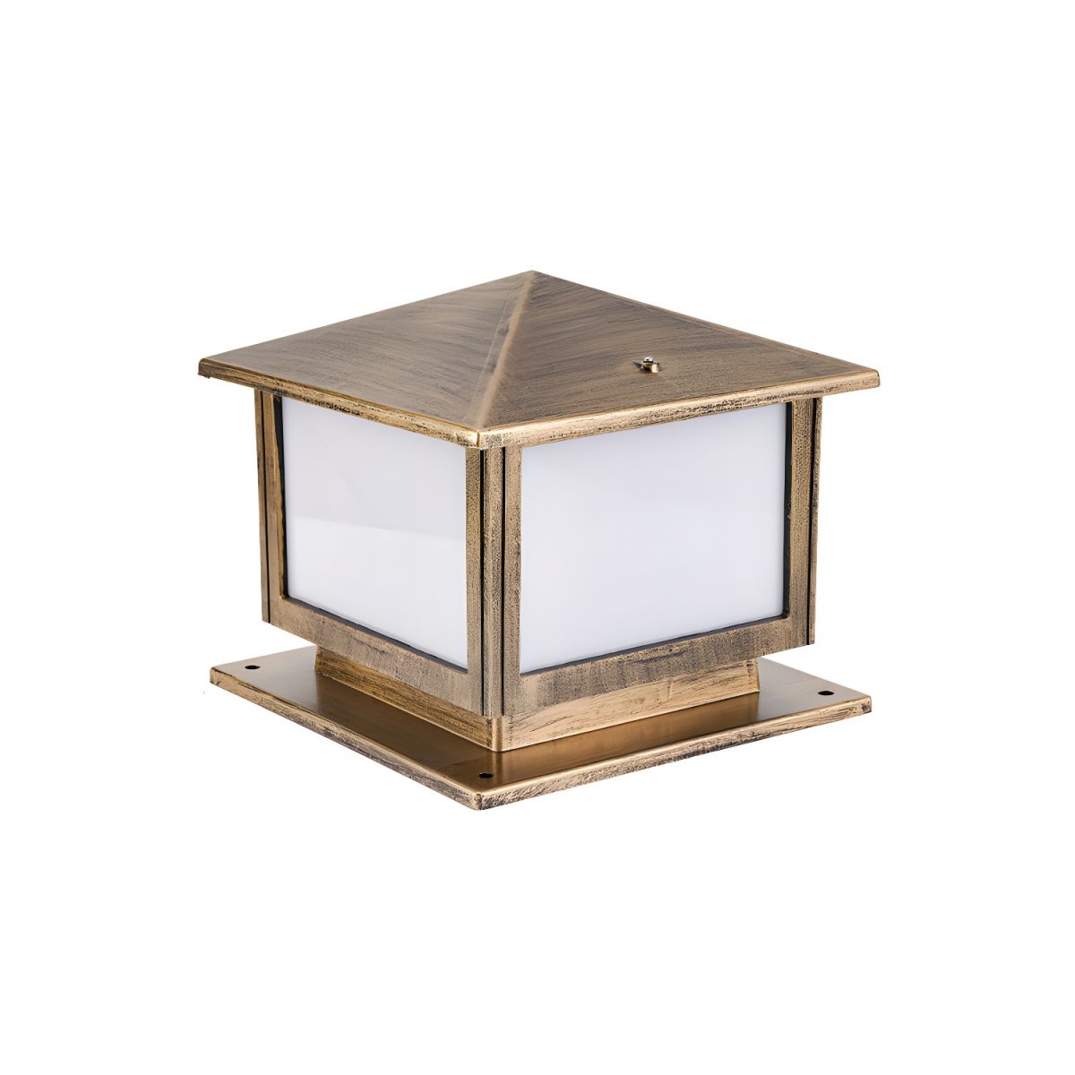 Outdoor Vintage Post Light with Frosted Shade | Arveta