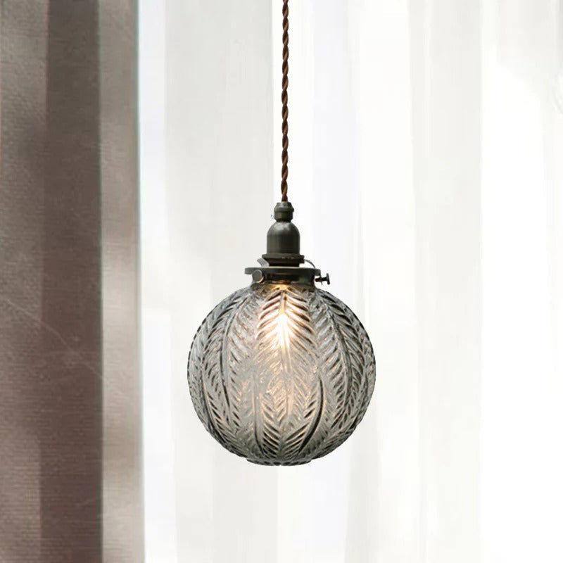 Pendant Glass Globe Hanging Light Colonial Style | Venelle