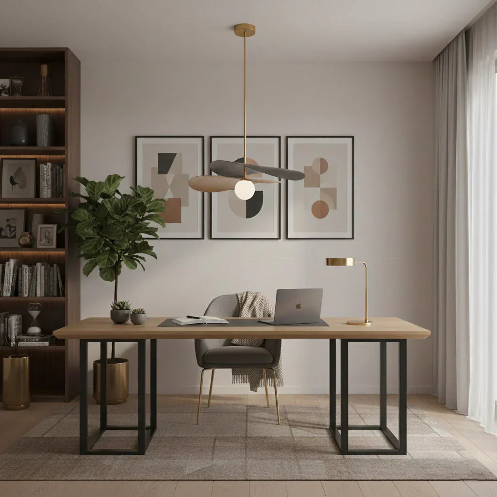 Pendant Light Glass Metal Mid Century Style | Calirae