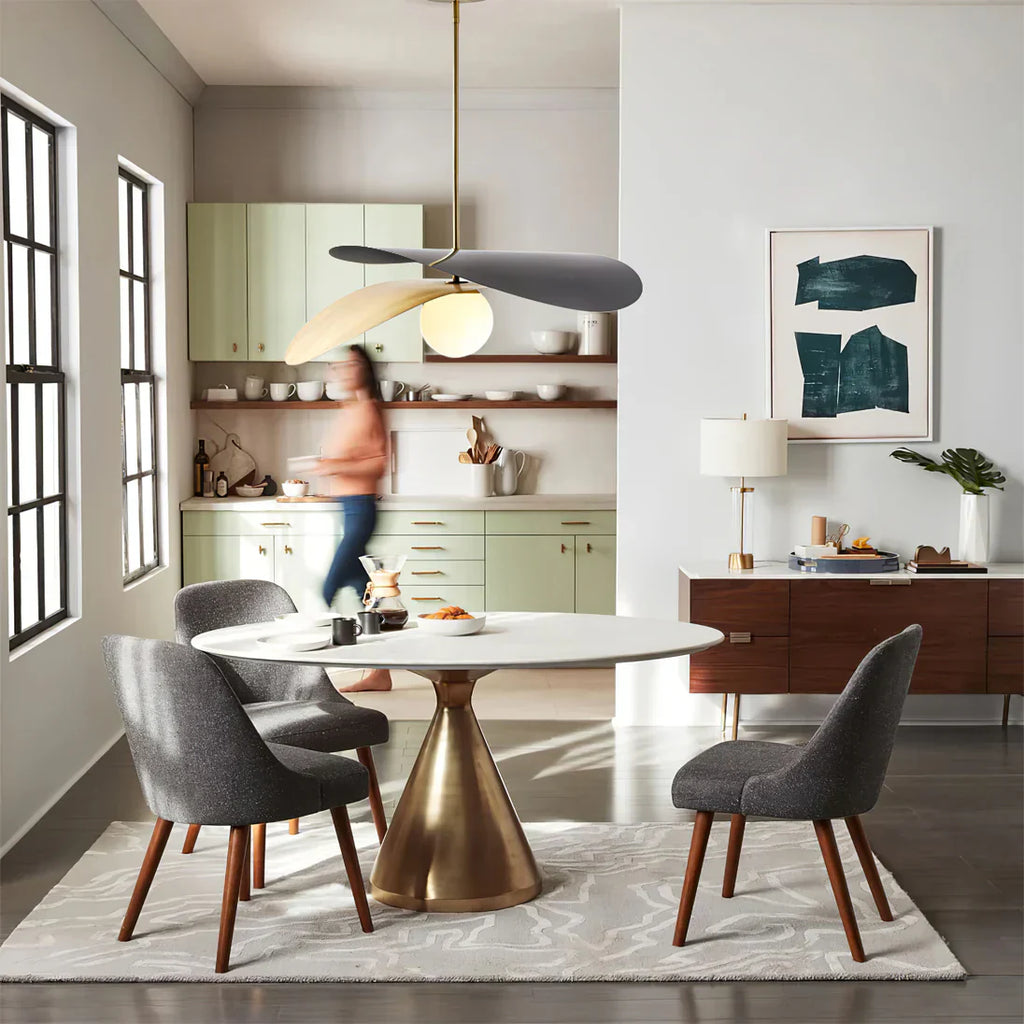 Pendant Light Glass Metal Mid Century Style | Calirae