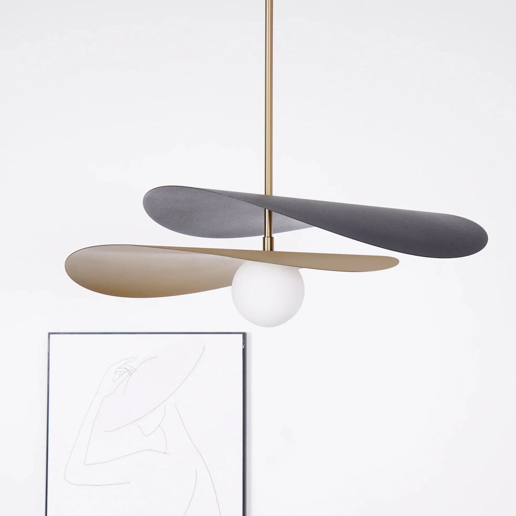 Pendant Light Glass Metal Mid Century Style | Calirae