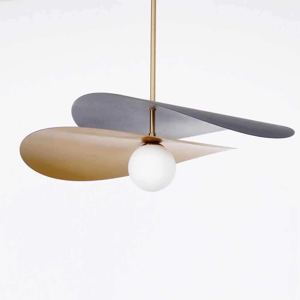 Pendant Light Glass Metal Mid Century Style | Calirae