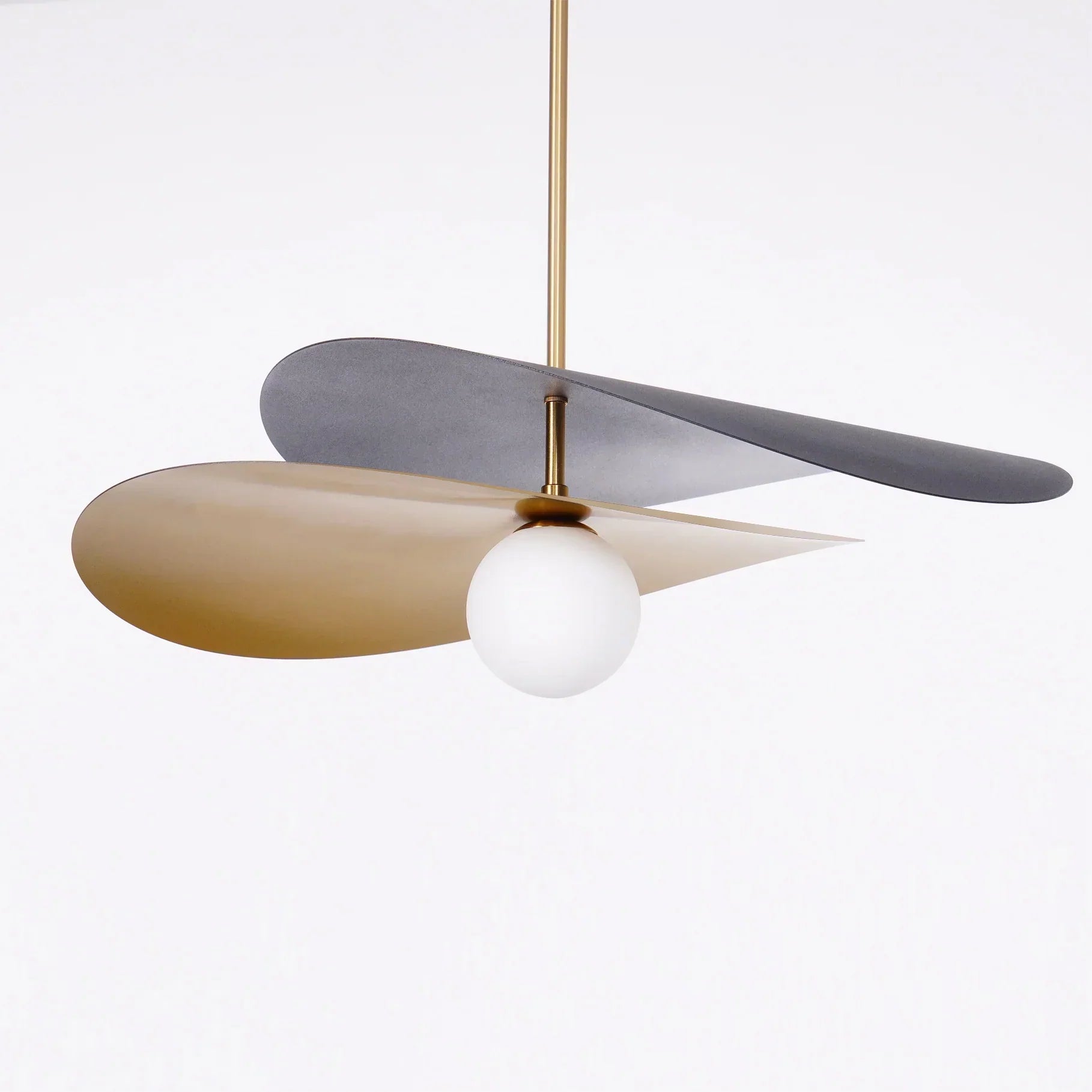 Pendant Light Glass Metal Mid Century Style | Calirae
