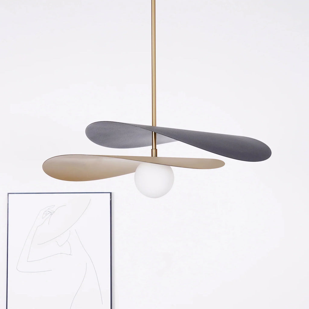 Pendant Light Glass Metal Mid Century Style | Calirae