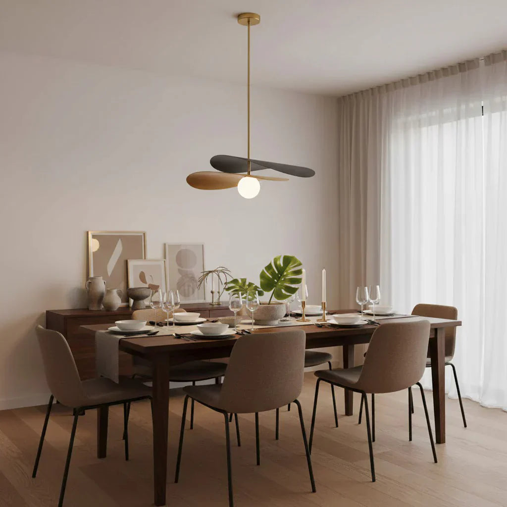 Pendant Light Glass Metal Mid Century Style | Calirae