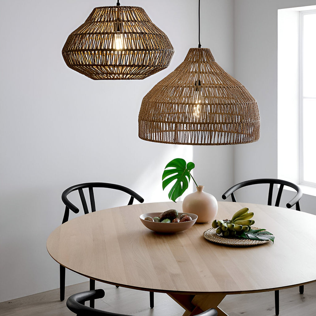 Pendant Light Handwoven Rattan Boho Style Modern Design | Luvora