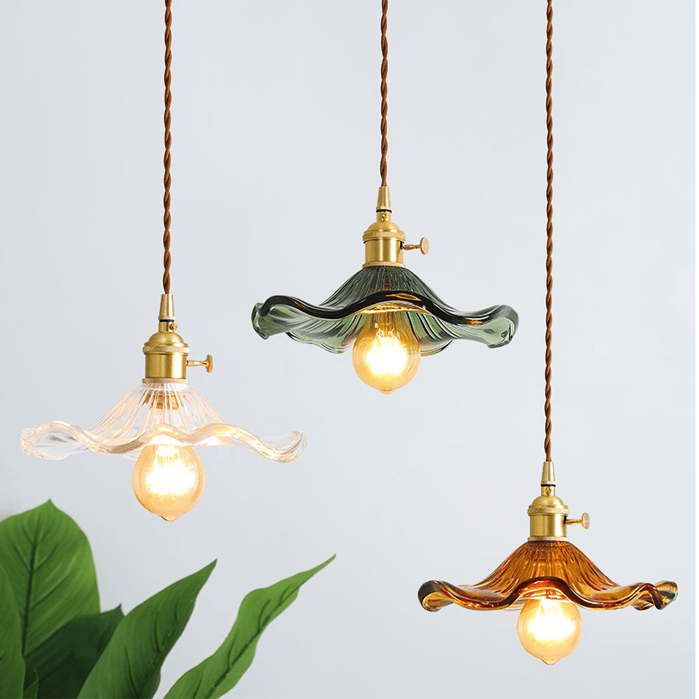 Pendant Light Hibiscus Glass Nordic Style Fixture | Virellea