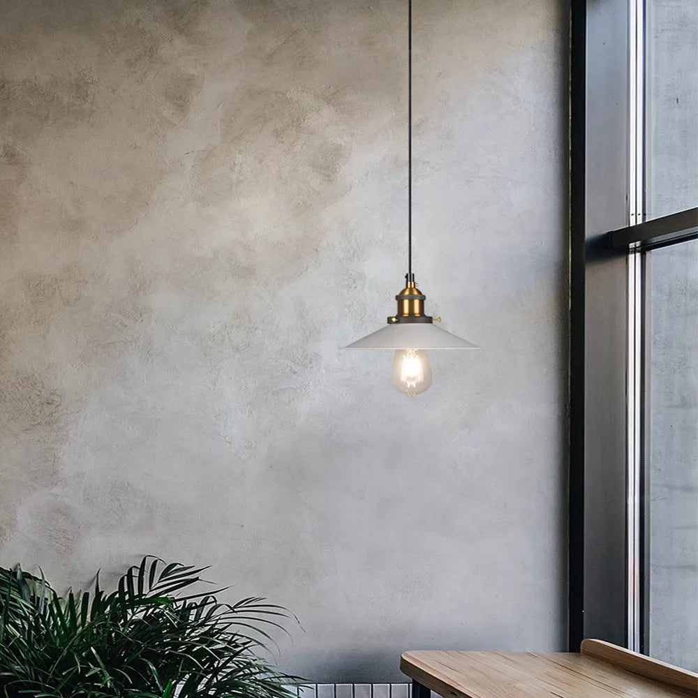Pendant Light Iron Frame Nordic Style White Shade | Lenvora