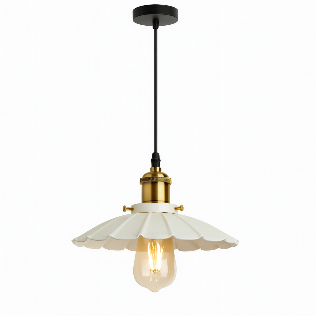 Pendant Light Iron Frame Nordic Style White Shade | Lenvora