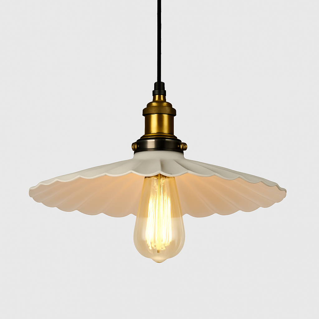 Pendant Light Iron Frame Nordic Style White Shade | Lenvora