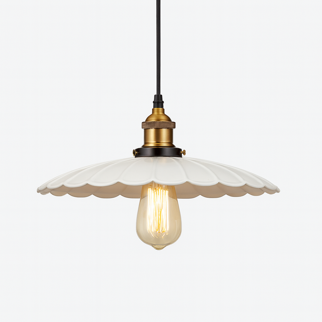 Pendant Light Iron Frame Nordic Style White Shade | Lenvora